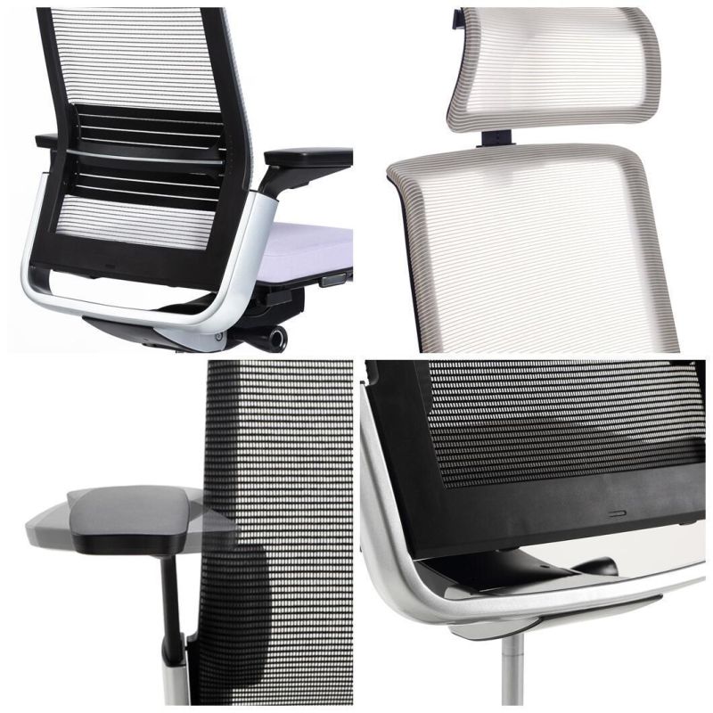 Asis Match Light High Back Ergonomic Mesh Office Chair Modern Furniture with Ottoman