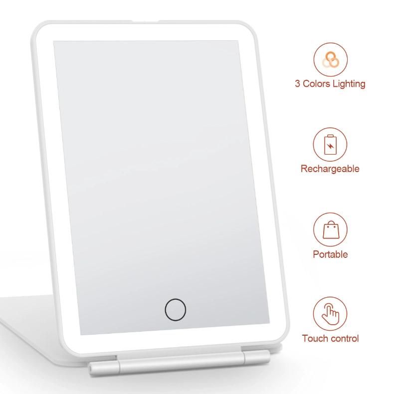 Foldable Pad LED Makeup Mirror Dimmable Light Cosmetic Mirror