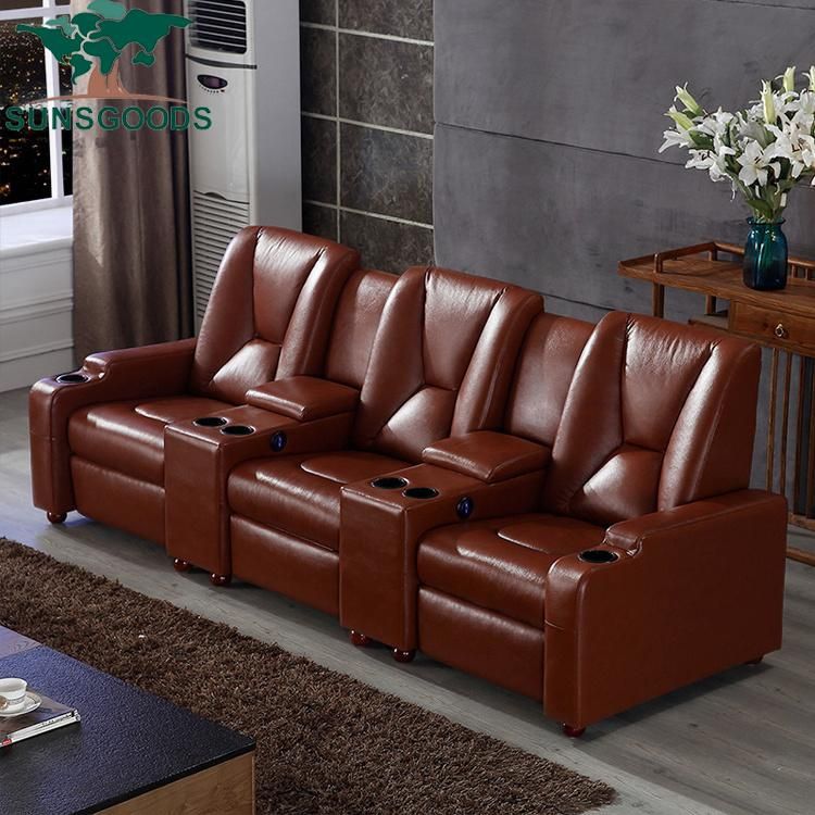 3 Seater Cinema Chair Furniture Modern Recliner Massage Leather Sofa