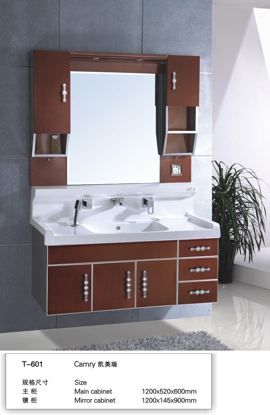 Stainless Steel Metal Modern Wall Mounted Ceramic Basin Bathroom Furniture