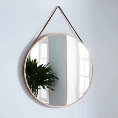 Black Golden Bronze Metal Home Decoration Bathroom Wall Mounted Frame Mirror with Loop