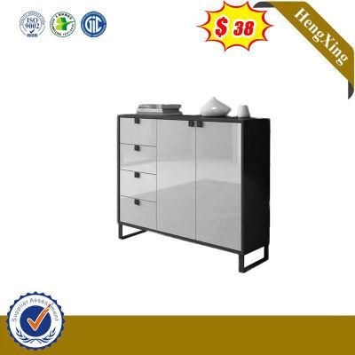 Modern Small MDF Closed Black 2 Swing Doors Sideboard Modern Storage Rack