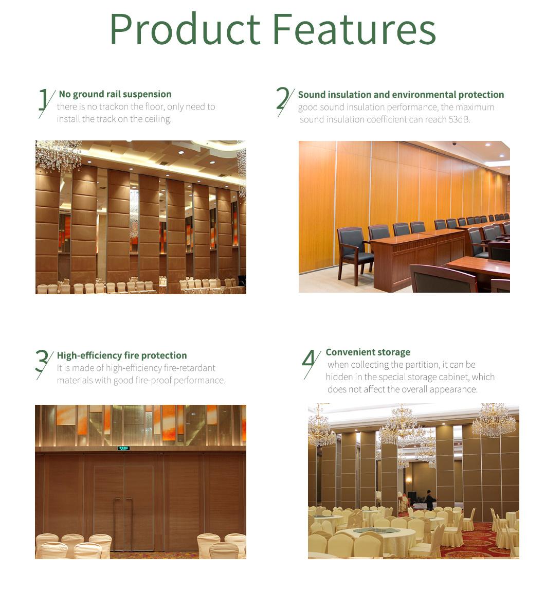 Eco Friendly Wall Panels High Quality Banquet Hall Office Sliding Wooden Movable Partition for Office