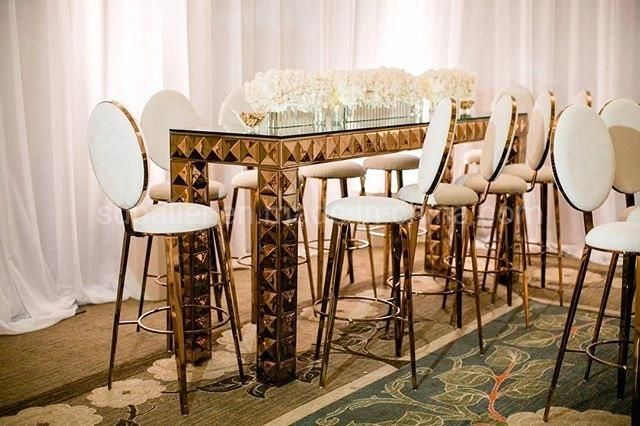 Luxury Hotel Room Bar Furniture Cocktail Table with High Stools