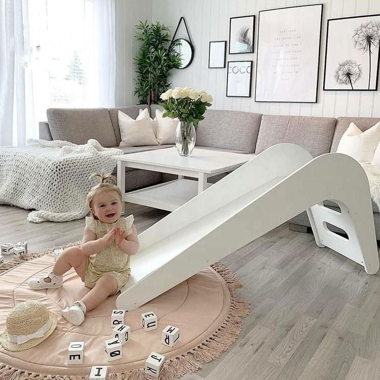 Modern Colorful Baby Furniture Kindergarten Kids Wooden Slide