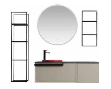 in Stock European New Design Fashionable Khaki Wall Hung One Sink Bathroom Vanity Cabinet