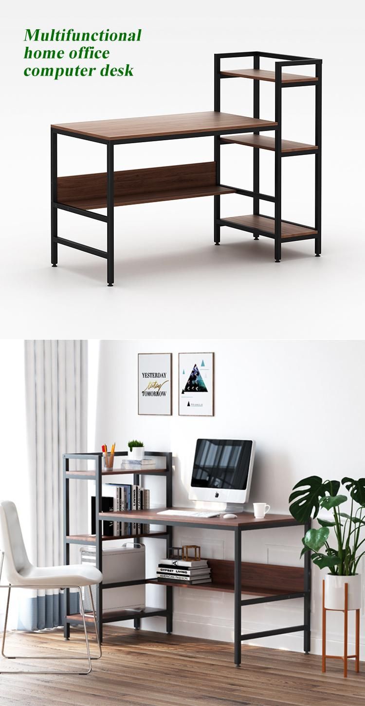 Bedroom Study Table Computer Desk with Shelves Modern Style Home Office Desk