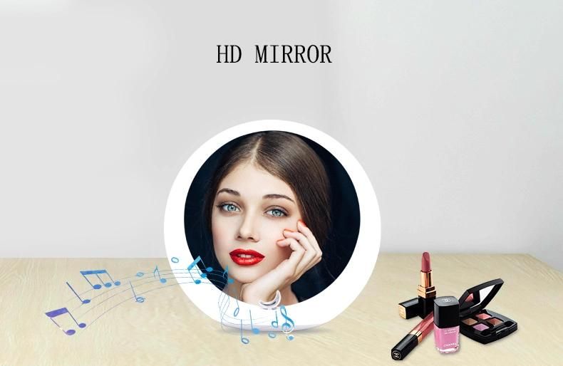 Special Design USB Rechargeable LED Wholesale Lighted Makeup Mirror Bluetooth Speaker Touch Sensor Switch