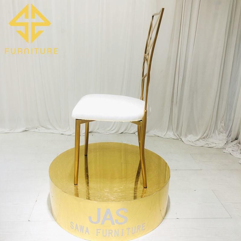 USA Fashionable Golden Metal Dining Chair for Hotel Furniture Wedding Events Used