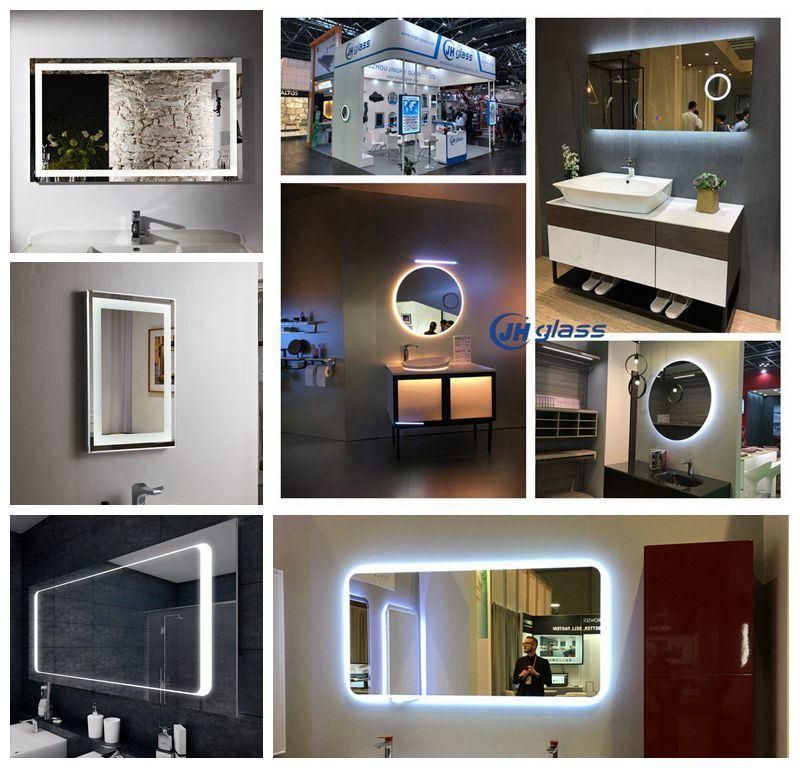 Bathroom Backlit Glass Edge Lit Mirror with Touch Sensor Digital Clock Temperature