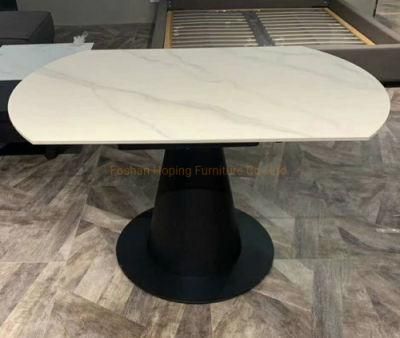 Modern Rock Beam Dining Table Rectangle Shape White Iron Metal 6 Seats Luxury Tables Wedding