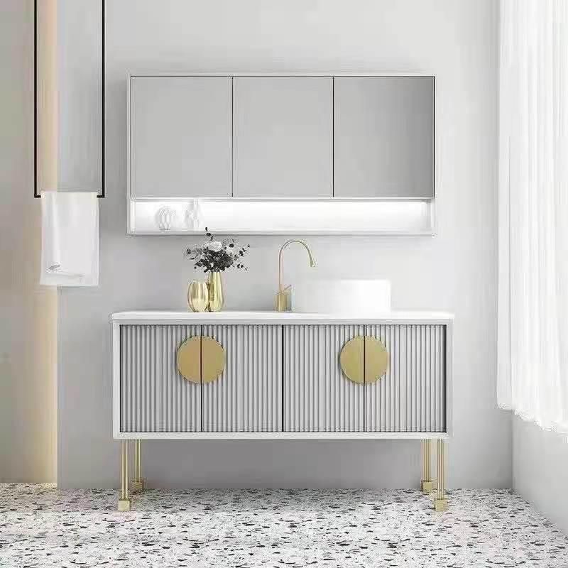 MDF Melamine Modern Customized ODM Hotel Modern Wall Bathroom Furniture