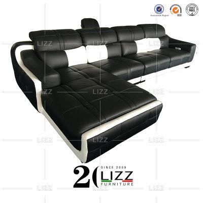 Professional Contemporary Style Home Office Furniture Dubai Living Room L Shape Genuine Leather Sofa