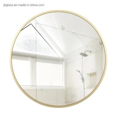 New Design 24 in X 24 in Satin Golden Round Aluminum Alloy Framed Bathroom Vanity Mirror