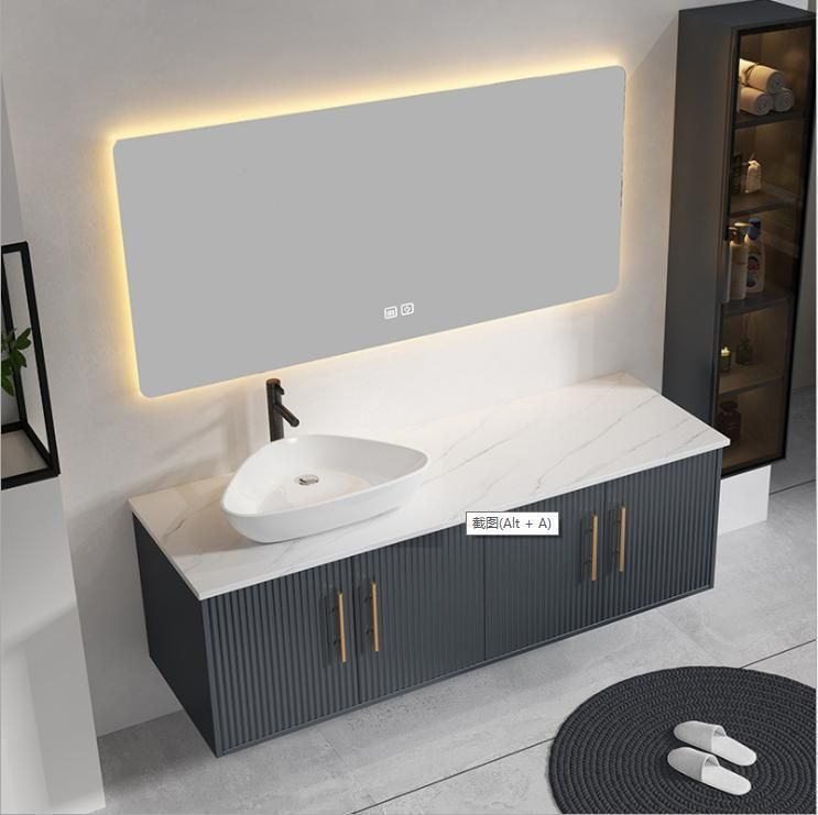 Italian Light Luxury Modern Simple Rock Plate Bathroom Cabinet