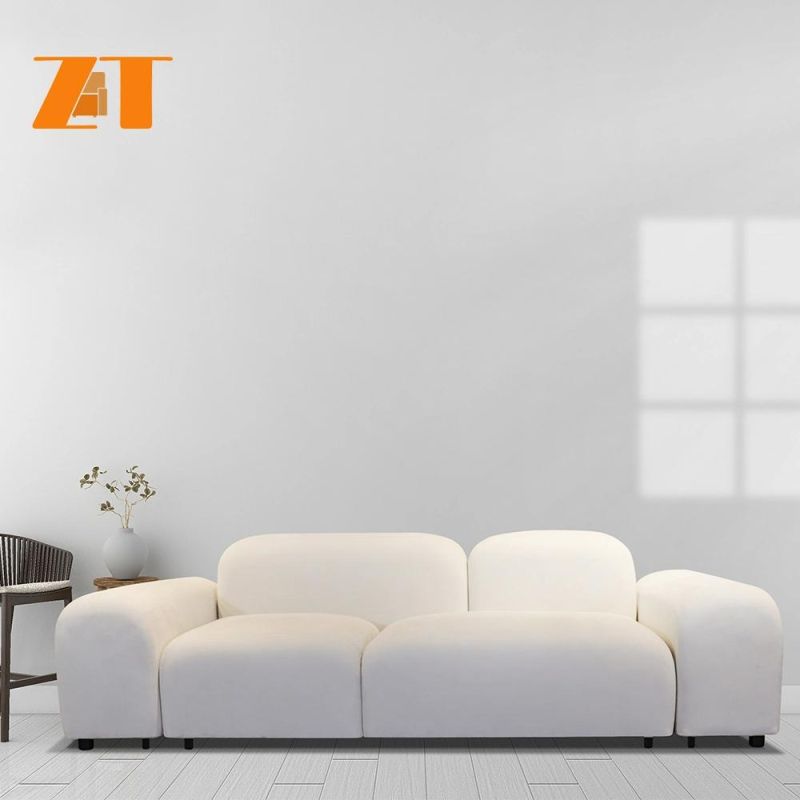 China Suppliers Customized Available White 3 Seater Sofa Home Furniture Sectional Fabric Cute Sofa Set