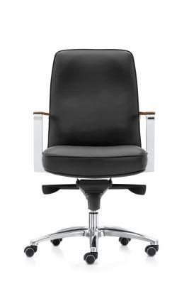 Zode Modern Classic High Back Fabric Genuine Leather Executive Chair Manager Chair Aluminum Office Chair