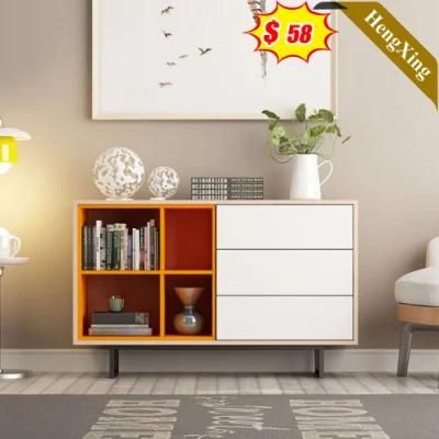 Nordic Modern Design White Color Wooden Office Living Room Furniture Storage Open Drawers Cabinet