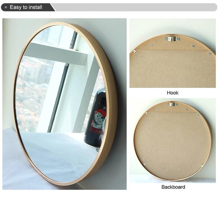 Rounded Rectangle Metal Bathroom Framed Mirror for Wall Decoration