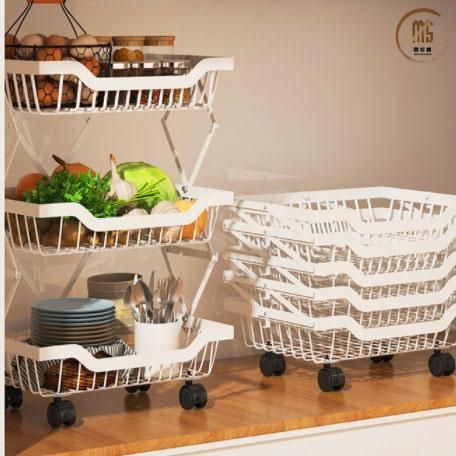 Collapsible Storage Kitchen Rack 3 Tier Mesh Storage Rack Kitchen Foldable Fruit and Vegetab