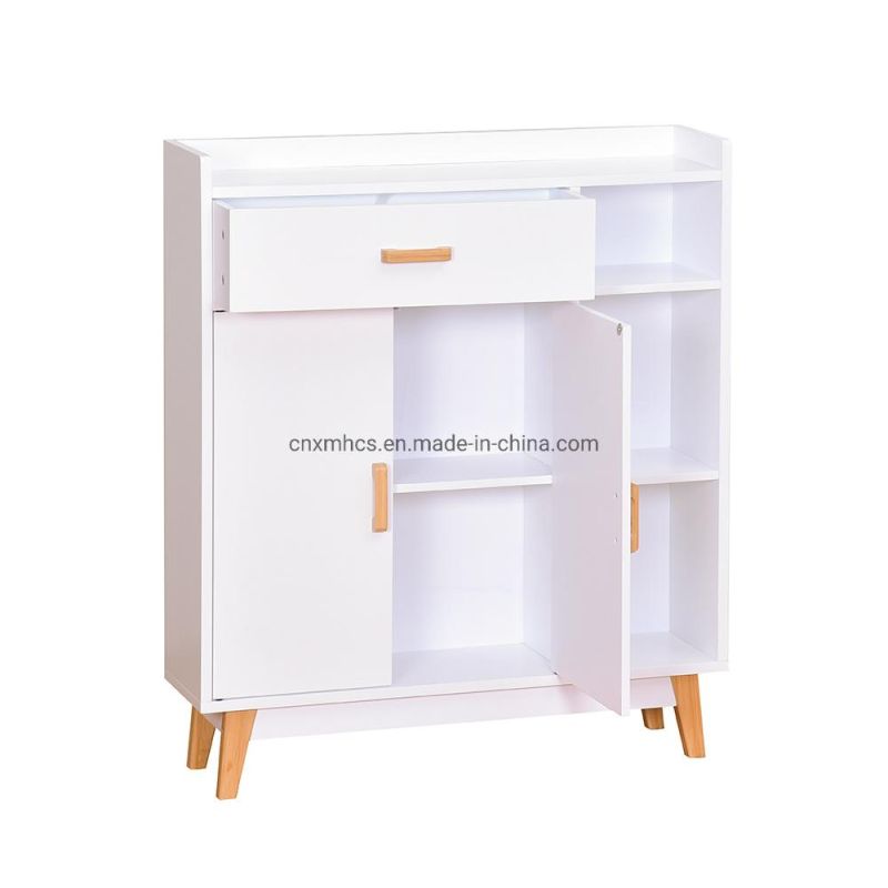 Wooden Floor Display Storage Cabinet Bookshelf with Doors Sideboard Cabinet File Cabinet Bedroom Living Room