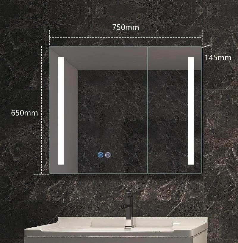 Smart LED Bathroom Mirror Anti-Fog Women Makeup Cabinet Mirror