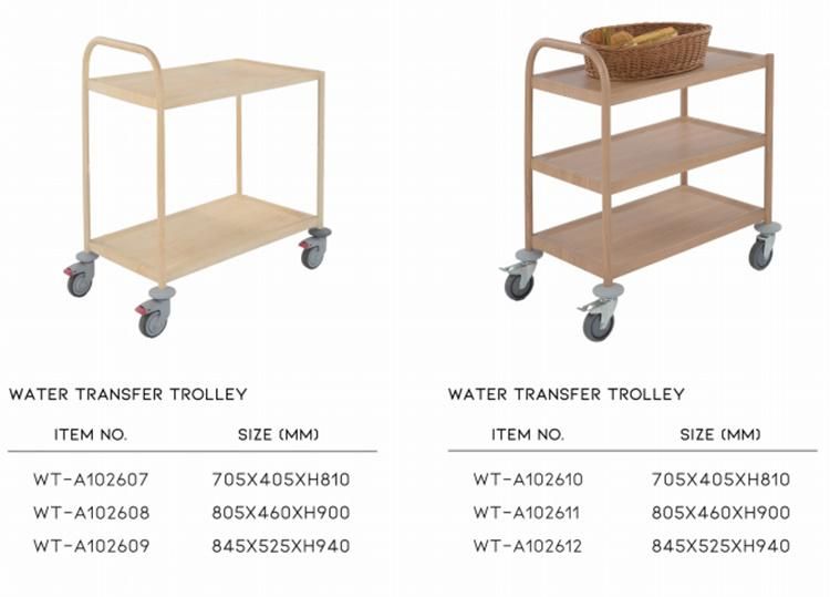 Hotel Restaurant 3 Tiers Water Transfer Printing Service Trolley Food Cart