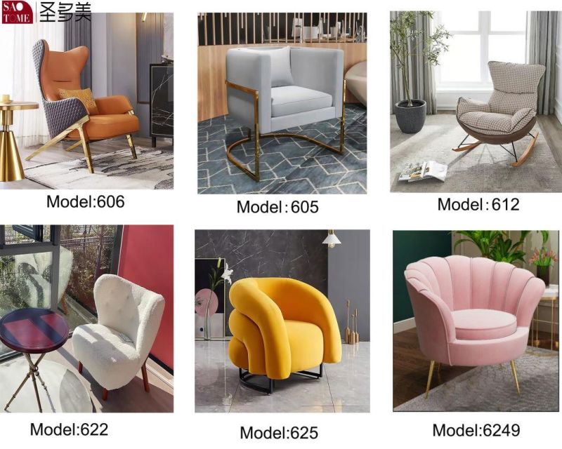 Leisure Style Living Room Furniture Metal Frame Fabric Lounge Chair