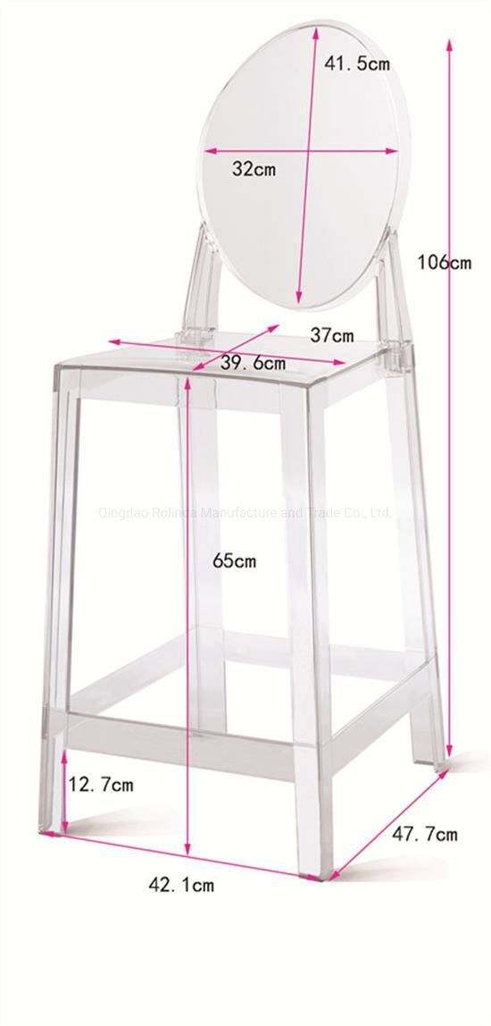 Wholesale Modern Party Resin Bar Stool High Chair Transparent Acrylic Chair Kartell Bar & Counter Stool