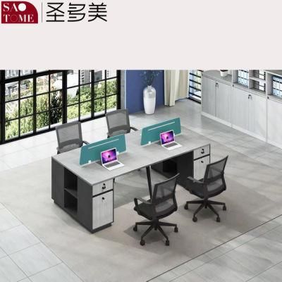 Modern High Quality Office Furniture Computer Desk Office Table Four Seater