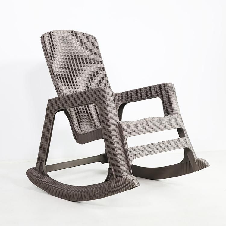 Modern Cheap Rattan Plastic Outdoor Rocking Chair for Adults