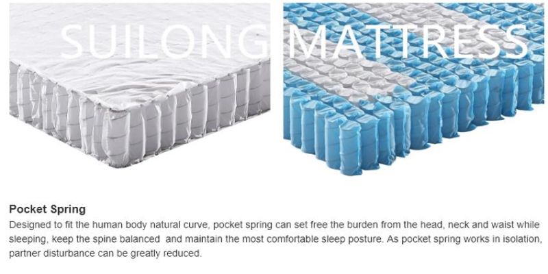 Modern Furniture Pure White Design Hot Sell in 2019 Tight Top Rolled Pocket Spring Mattress