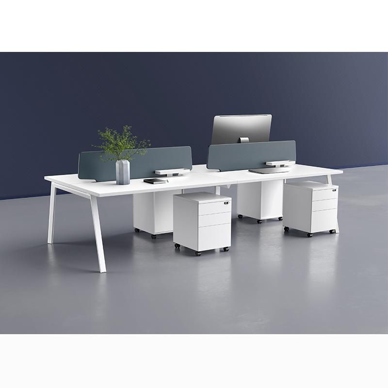 Modern Design White Office Computer Desk Four Seat Office Workststion