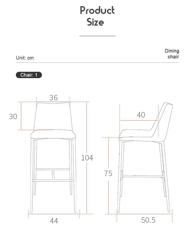 Height Furniture Modern Commercial Furniture Synthetic Leather Bar Chair