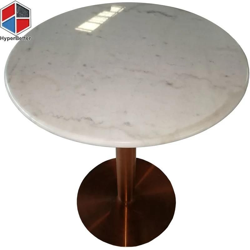 Parisian Style Grace White Marble Coffee Tables Round Shape