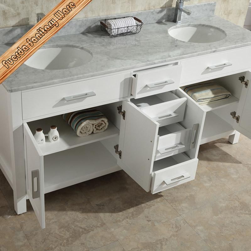 Fed-1986 72 Inch Best Selling Double Sinks White Finishing Modern Bathroom Furniture