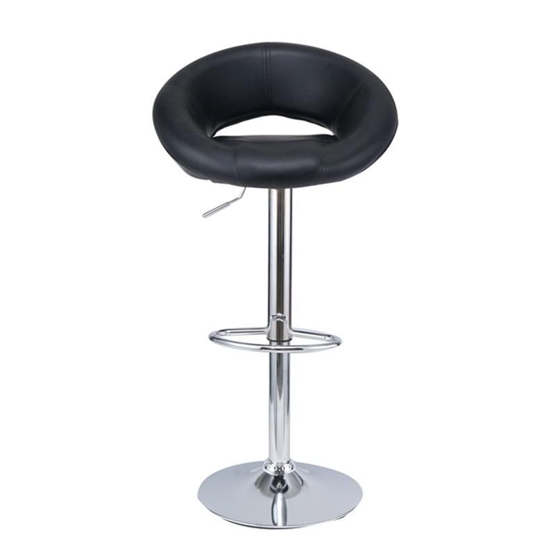 Modern Cheap Black Chrome Frame Plastic Seat Counter Height Bar Stools High Chair with Adjustable and Rotation Ergonomic Design