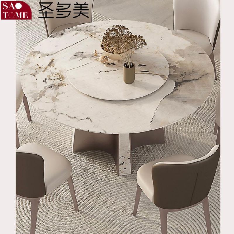 Modern Home Restaurant Dining Furniture Round Grey Dining Table