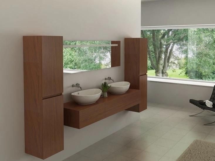 Modern and Simple Wholesale Bathroom Cabinet with Double Basin