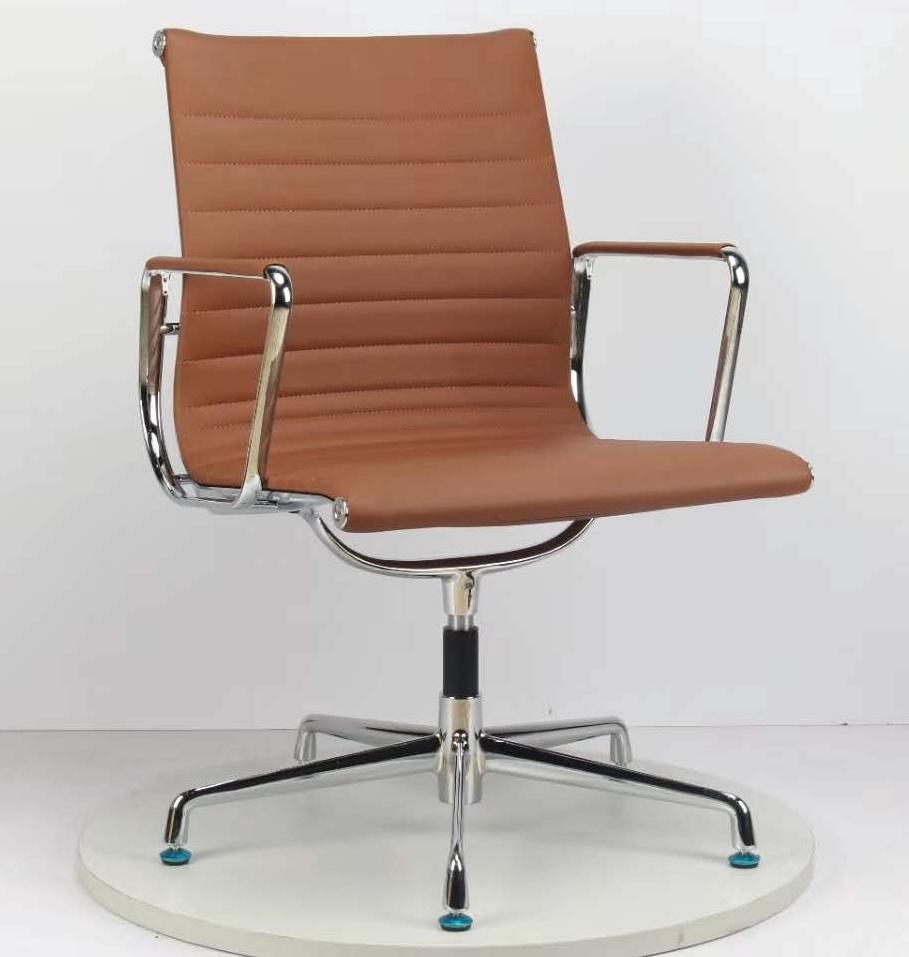 Classical Low Back Swivel Office Aluminum Leather Chair