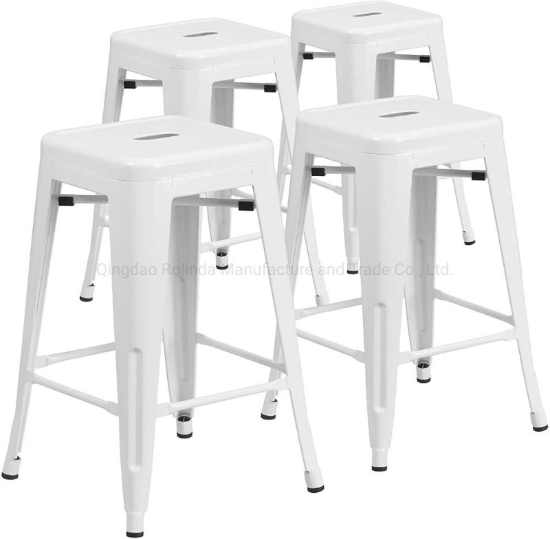 Modern Home Industrial Stackable Dining Cafe Restaurant Cafeteria Bistro 30" Contemporary Steel Tolix-Style Barstool