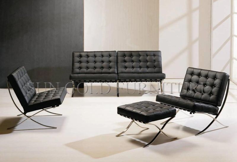 Hot Sell Modern Foshan Leather 1+1+3 Genenie Italian Leather Office Sofa Set