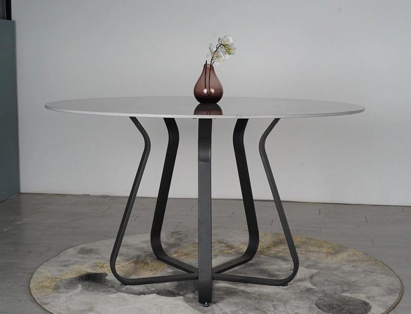 Modern Style Best Selling Low Price Metal Frame Marble Dining Table