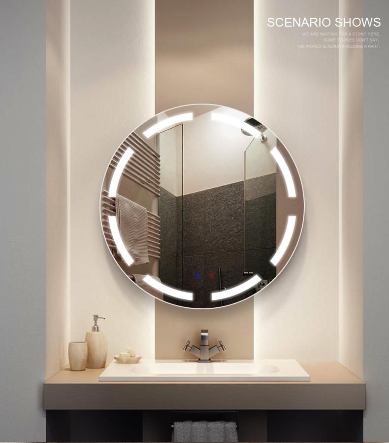 IP65 Water Proof Round LED Backlit Bathroom Mirrors with Anti-Fog