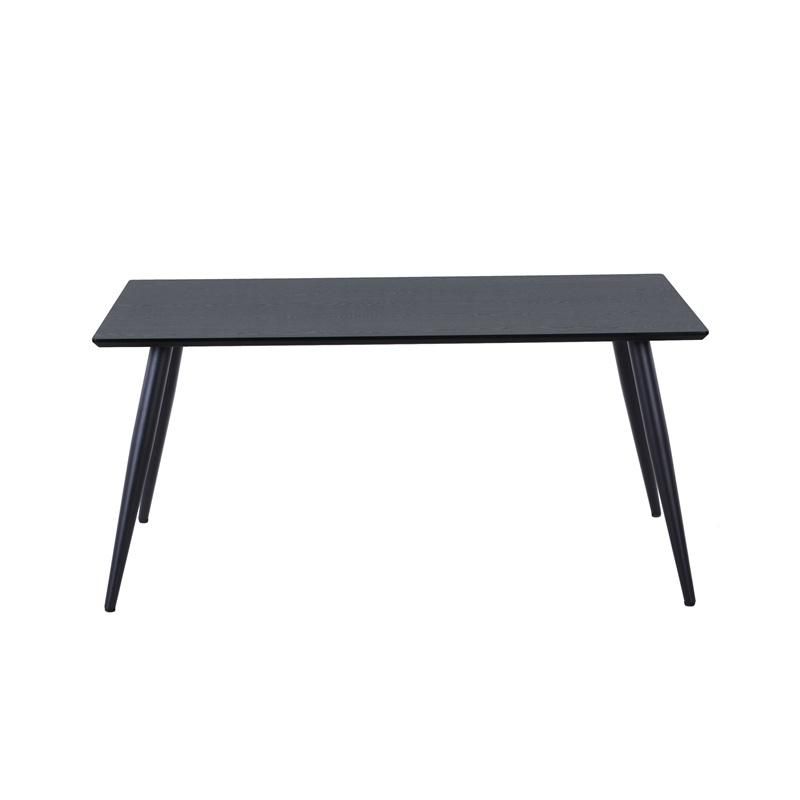 New Design Rectangle Metal Tube Black Legs MDF Dining Restaurant Table