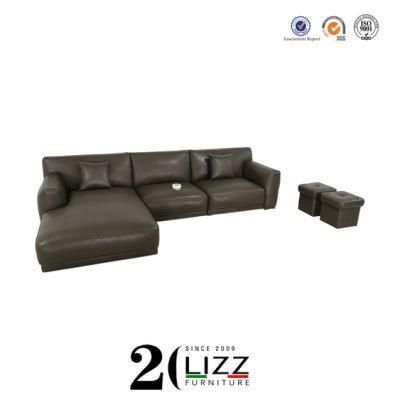 New Arrival Home Furniture Modern Design Genuine Leather Living Room Divan Sofa