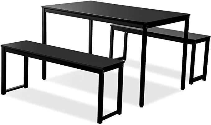 Nova Modern Dining Furniture MDF Dining Table Black Iron Legs Dining Table Set