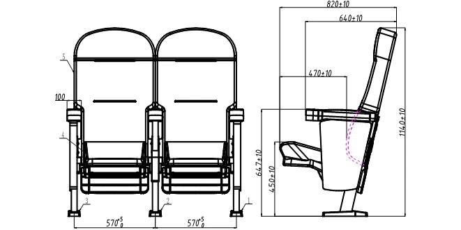 Luxury Economic Reclining 2D/3D Auditorium Movie Cinema Theater Sofa