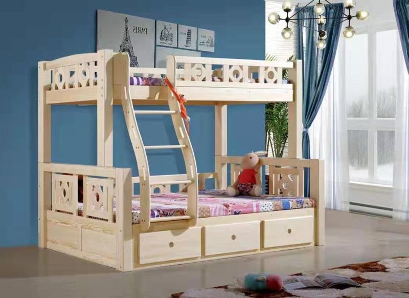 Multifunctional Toddler Bed Bunkbeds Solid Wood Bunk Bed Kids Twin Kids Furniture Bedroom Ladder Wood Convertible Bunkbeds