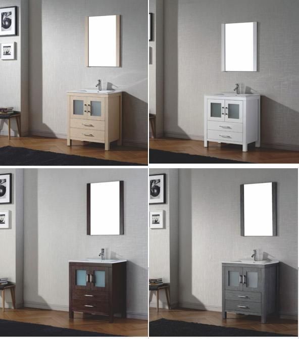 Modern Solid Wood Bathroom Vanity Sanitary Ware Cabinet